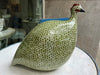 Ceramic Hand Painted Pintades Large Sage Green Spotted White