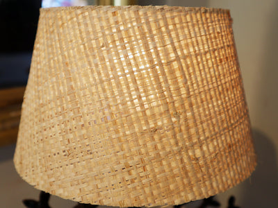 Small Olivier Lamp with Raffia Shade