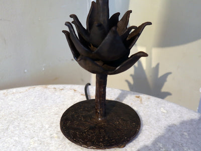Artichaut Lamp Bronze with Raffia Shade