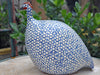 Ceramic Hand Painted Pintades Large White Spotted Cobalt