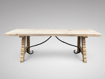 19th Century Spanish Bleached Oak Table *SOLD*
