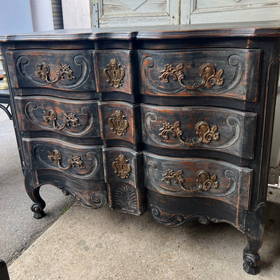 19th Century Washed Black Patina Commode SOLD