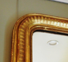 Large French Salon Mirror with Stripe Detail