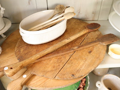 A set of French timber cooking spoons