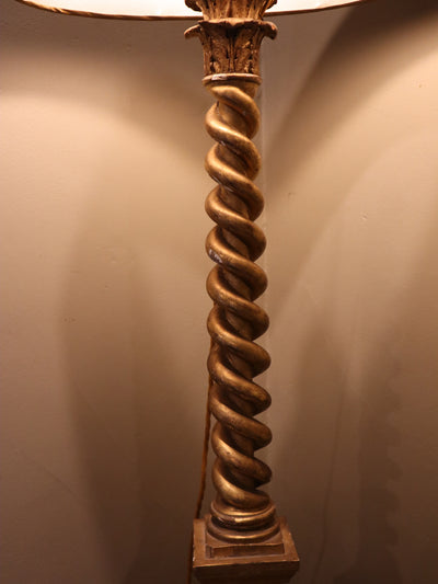 18th Century Gold Twisted Lamp