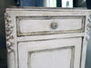 Distressed White Bedside Tables with Marble Inlay SOLD