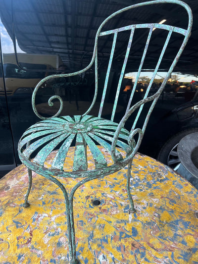 Pair of French Garden Chairs Green