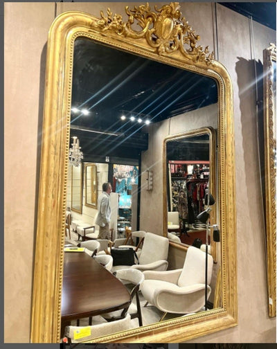 Parisian Gold Gilt Mirror with Cartouche *SOLD*
