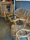 1960’s French cane setting 4 armchairs 2 seater lounge and matching coffee table