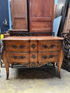 19th Century Walnut Commode with brass inlay Lot 34 *SOLD*