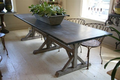 French Zinc Farmhouse Table SOLD